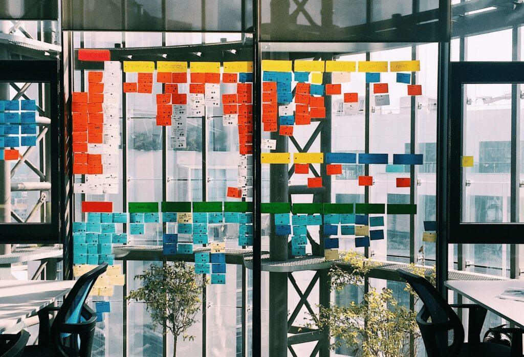 Post it on a glass wall