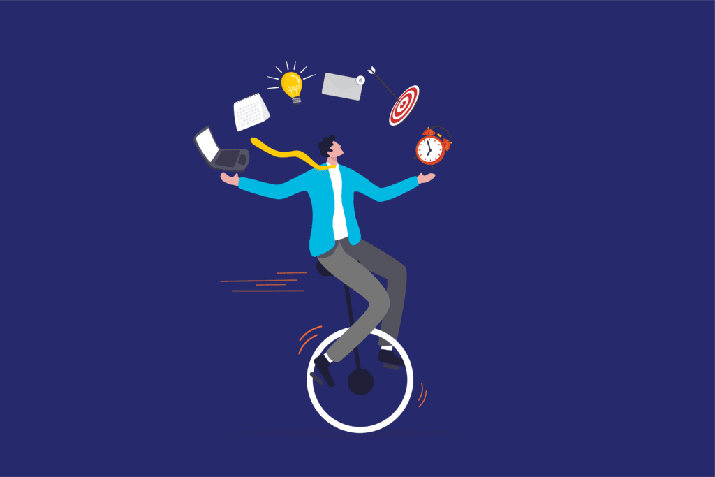 man on a unicycle juggling project icons
