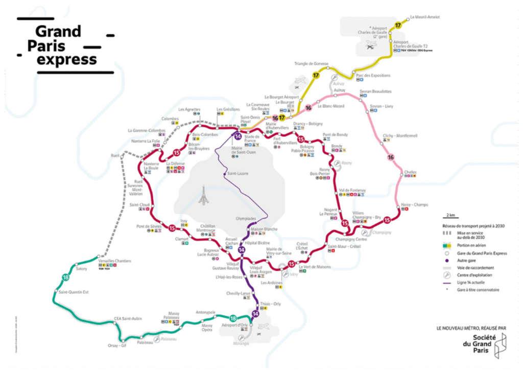 Le réseau de transport du Grand Paris Express fait par la Société du Grand Paris